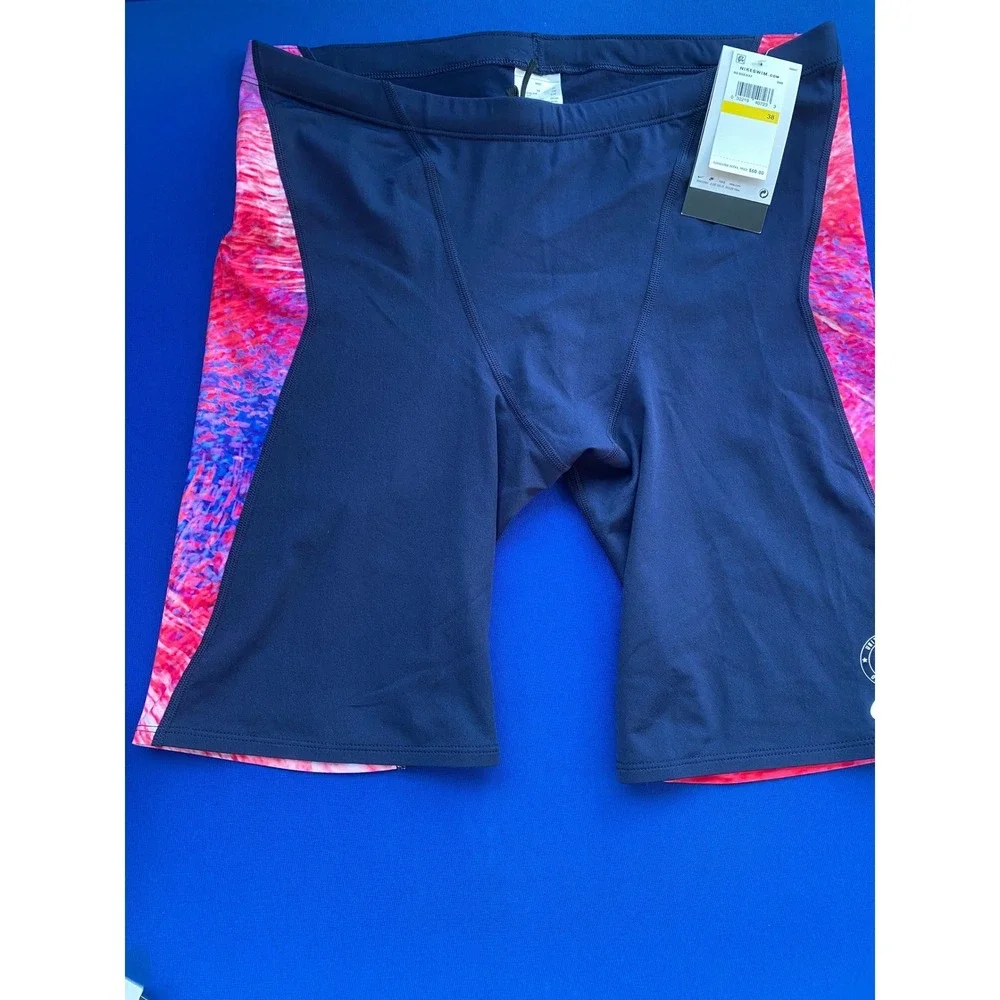 Nike Swim Team USA Olympic Jammers Navy Pink Abstract Print size 38 NWT NESSE037